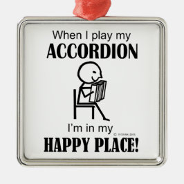 Accordion Happy Place Metalen Ornament