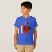 Accordion: Ik hou van mijn rode cordion T-shirt (Voorkant volledig)