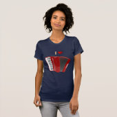 Accordion: Ik hou van mijn T-shirt met rode cordio (Voorkant volledig)