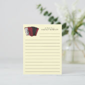 Accordion Instrument Musician Music Teacher Bedankkaart (Staand voorkant)