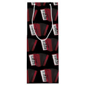 Accordion Instrument Musician Music Teacher Wijn Cadeautas (Achterkant)