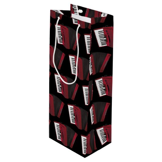 Accordion Instrument Musician Music Teacher Wijn Cadeautas (Voorkant Gekanteld)