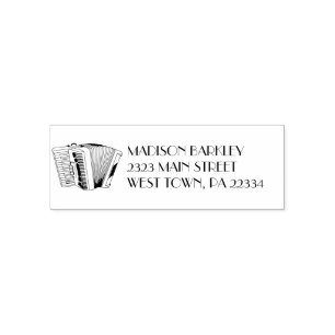 Accordion Instrument Musician Music Teacher Zelfinktende Stempel