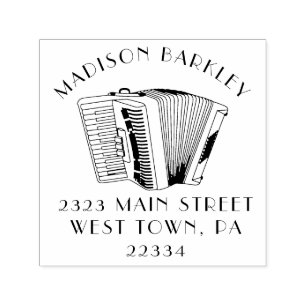 Accordion Instrument Musician Music Teacher Zelfinktende Stempel
