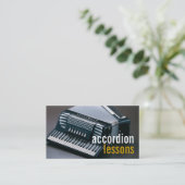 Accordion Lessen Music Instrumenten Lerares Visitekaartje (Staand voorkant)