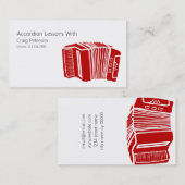 Accordion Lessen, muziekinstructeur Visitekaartje (Voorkant / Achterkant)