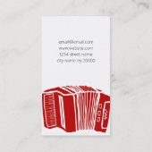 Accordion Lessen, muziekinstructeur Visitekaartje (Achterkant)