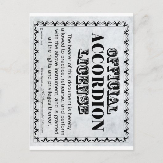 Accordion-licentie Briefkaart (Voorkant)