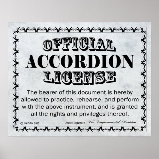 Accordion-licentie Poster (Voorkant)