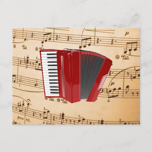 Accordion Music, populair design, Briefkaart (Voorkant)
