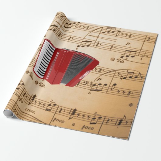 Accordion Music, populair design, Cadeaupapier (Uitgerold)