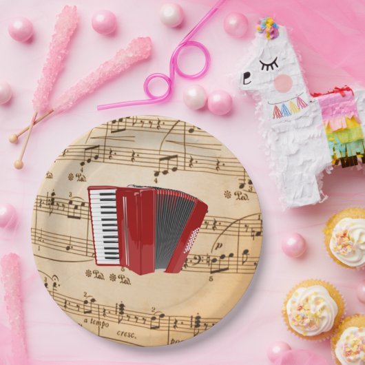 Accordion Music, populair design, Papieren Bordje (Feest)