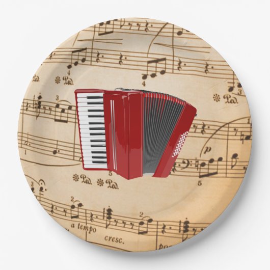 Accordion Music, populair design, Papieren Bordje (Voorkant)