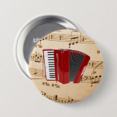 Accordion Music, populair design, Ronde Button 7,6 Cm (Voorkant /achterkant)