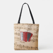 Accordion Music, populair design, Tote Bag (Achterkant)