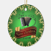 Accordion ~ Musical Scroll ~ Merry Kerst~ * ~ Keramisch Ornament (Links)