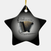 Accordion ~ Musical Wereldbol ~ Musical Scale ~ Keramisch Ornament (Achterkant)