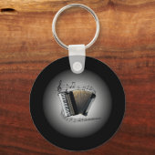 Accordion ~ Musical Wereldbol ~ Musical Scale ~ Sleutelhanger (Voorkant)