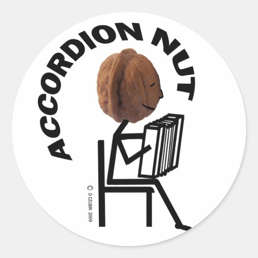 Accordion Nut Ronde Sticker (Voorkant)