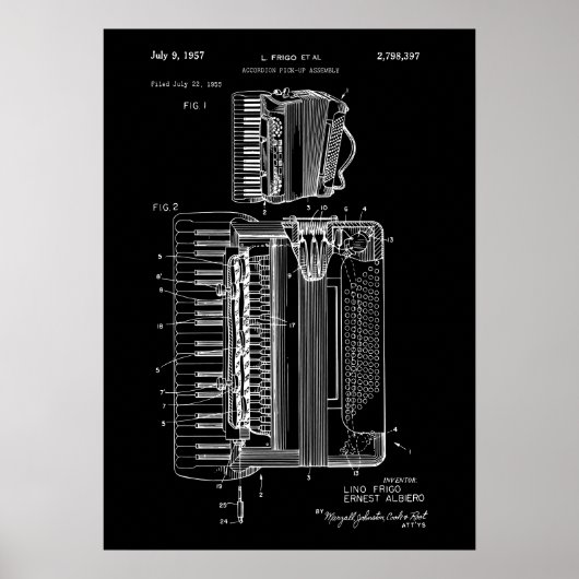 Accordion Patent Poster (Voorkant)