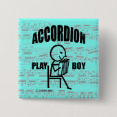 Accordion Play Boy Vierkante Button 5,1 Cm (Voorkant)