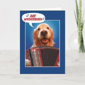 Accordion-Play Golden Retriever Arf Wiedersehen Kaart (Voorkant)