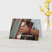 Accordion Player Accordionist Party Start Birthday Kaart (Gele Bloem)