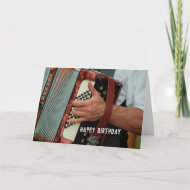 Accordion Player Accordionist Party Start Birthday Kaart