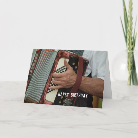 Accordion Player Accordionist Party Start Birthday Kaart (Voorkant)