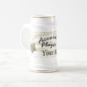 Accordion player bier stein mok jouw naam (Voorkant links)