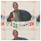 accordion player print stof (Close Up)
