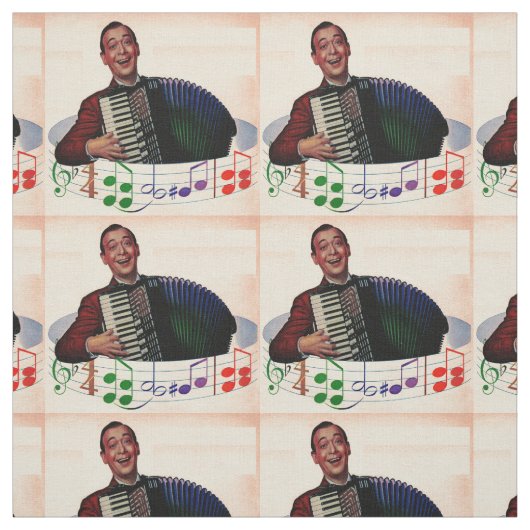accordion player print stof (Swatch)
