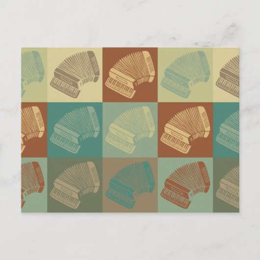 Accordion Pop Art Briefkaart (Voorkant)