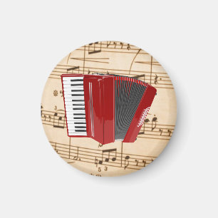 Accordion: Red Accordion  Magneet