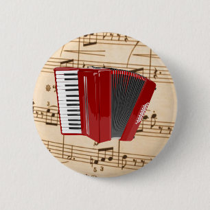 Accordion: Red Accordion  Ronde Button 5,7 Cm