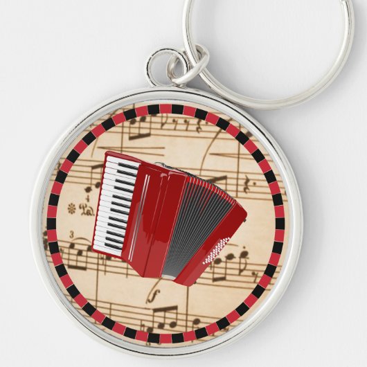 Accordion: Red Accordion sleutelhanger (Voorkant)