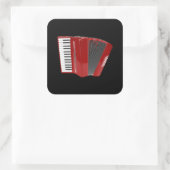 Accordion: Rode cordion Vierkante Sticker (Tas)