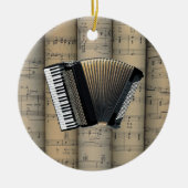 Accordion ~ Rollend vel Music Achtergrond ~ Muziek Keramisch Ornament (Voorkant)