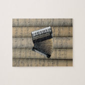 Accordion ~ Rollend vel Music Achtergrond ~ Muziek Legpuzzel (Horizontaal)