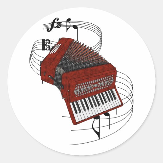 Accordion Ronde Sticker (Voorkant)