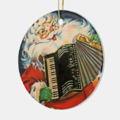 Accordion Santa Keramisch Ornament (Links)