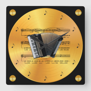 Accordion ~ Sheet Music ~ Gold Record ~ Vierkante Klok
