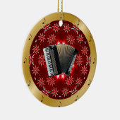 Accordion ~ Silver ~ Red ~ Kerstmis ~ Keramisch Ornament (Rechts)