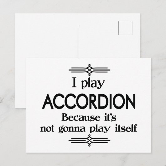 Accordion - Speel zelf Funny Deco Music Briefkaart (Voorkant / Achterkant)