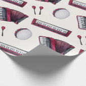 Accordion, Tambourine, toetsenbord, kastanjes Cadeaupapier (Hoek)