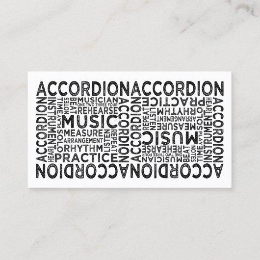 Accordion Typografie Visitekaartje (Voorkant)