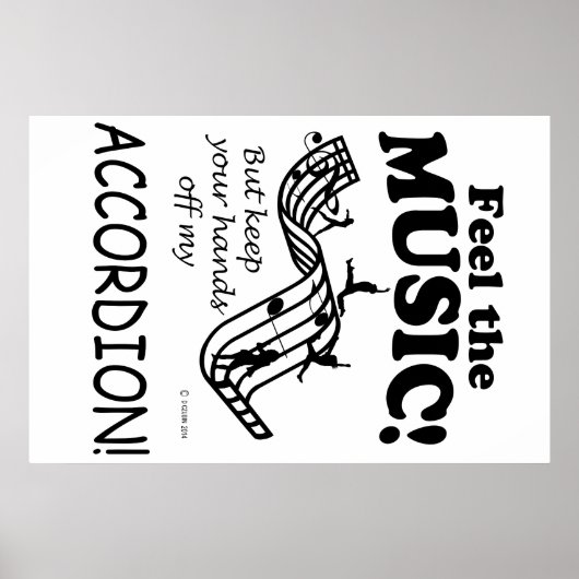 Accordion voelt de muziek poster (Voorkant)