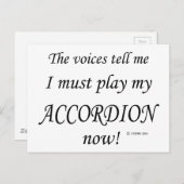 Accordion Voices zegt dat hij moet spelen Briefkaart (Voorkant / Achterkant)