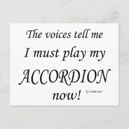 Accordion Voices zegt dat hij moet spelen Briefkaart