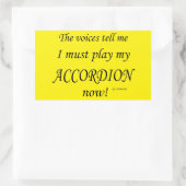 Accordion Voices zegt dat hij rechthoekige Sticker (Tas)